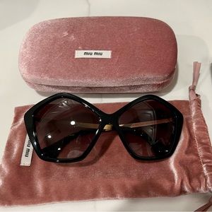 Miu Miu Black Pentagon Sunglasses SMU11N